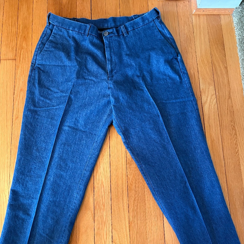 MEN'S HAGGAR CLASSIC FIT PREMIUM STRETCH DENIM TROUSER JEANS  38X30 NWOT